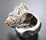 Серебряное кольцо c друзой агата и родолитами гранатами Серебро 925