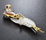 Серебряный кулон с австралийским болдер опалом и рубинами на шнуре Серебро 925
