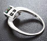 Элегантное серебряное кольцо с топовым кристаллическим черным опалом Серебро 925