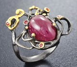 Серебряное кольцо с рубинами Серебро 925