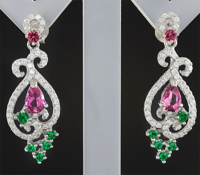 Изысканные серебряные серьги