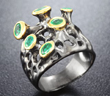 Серебряное кольцо с изумрудами Серебро 925