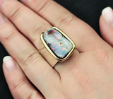 Комбинированное кольцо с австралийским болдер опалом Золото