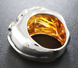 Стильное серебряное кольцо с аметистами и родолитами Серебро 925