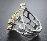 Серебряное кольцо с кианитом и сапфирами Серебро 925
