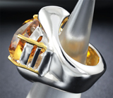 Серебряное кольцо с крупным ярким цитрином Серебро 925