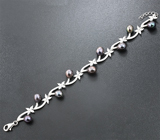 Прелестный серебряный браслет с цветным жемчугом Серебро 925
