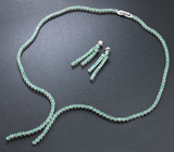 Великолепный серебряный комплект с изумрудами Серебро 925