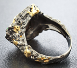 Серебряное кольцо с австралийским дублет опалом и цаворитами гранатами Серебро 925