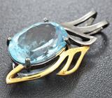 Серебряный кулон с голубым топазом на шнуре Серебро 925
