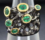Серебряное кольцо с изумрудами Серебро 925