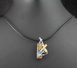 Серебряный кулон с болдер опалом и сапфирами на шнуре Серебро 925