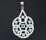 Изысканный серебряный кулон с апатитом и эфиопскими опалами Серебро 925