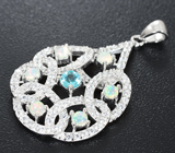 Изысканный серебряный кулон с апатитом и эфиопскими опалами Серебро 925