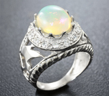 Стильное серебряное кольцо с эфиопским опалом Серебро 925