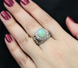 Стильное серебряное кольцо с эфиопским опалом Серебро 925