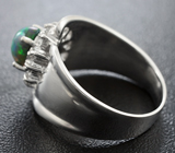 Серебряное кольцо с эфиопским черным опалом Серебро 925