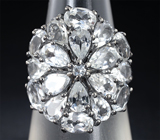 Великолепное серебряное кольцо с бесцветными топазами Серебро 925