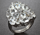Великолепное серебряное кольцо с бесцветными топазами Серебро 925