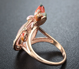 Оригинальное серебряное кольцо с розовым кварцем Серебро 925