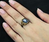 Серебряное кольцо со звездчатым сапфиром Серебро 925