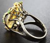 Серебряное кольцо с цитринами и цаворитами Серебро 925