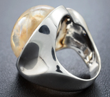 Серебряное кольцо с садовым кварцем и синими сапфирами Серебро 925