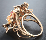 Авторское золотое кольцо с розовым турмалином 5,74 карат и бриллиантами Золото