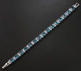 Серебряный браслет с голубыми топазами и танзанитами Серебро 925