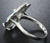 Чудесное серебряное кольцо с голубым топазом и эмалью Серебро 925