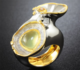 Серебряное кольцо с пренитом, перидотом и желтым сапфиром Серебро 925
