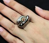 Серебряное кольцо с оранжевыми сапфирами Серебро 925