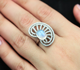 Оригинальное серебряное кольцо с лунным камнем Серебро 925