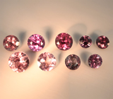 Набор из 9 гранатов со сменой цвета 2,06 карат 