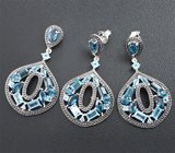 Роскошный серебряный комплект с топазами