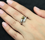 Эффектное серебряное кольцо с кристаллическим черным опалом Серебро 925