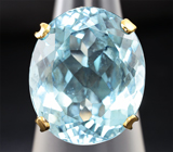 Серебряное кольцо c крупным голубым топазом Серебро 925