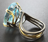 Серебряное кольцо c крупным голубым топазом Серебро 925