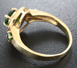 Замечательное серебряное кольцо с диопсидами Серебро 925