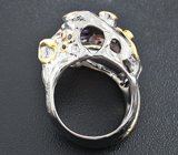 Серебряное кольцо с аметистом и сапфирами