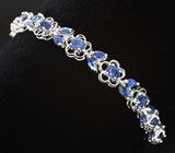 Элегантный серебряный браслет с синими сапфирами Серебро 925