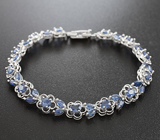 Элегантный серебряный браслет с синими сапфирами Серебро 925