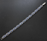 Элегантный серебряный браслет с синими сапфирами Серебро 925