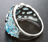 Замечательное серебряное кольцо с топазами Серебро 925