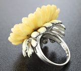 Серебряное кольцо-цветок с цветной эмалью Серебро 925