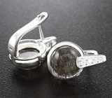 Стильные серебряные серьги с рутиловым кварцем Серебро 925