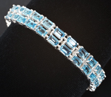 Элегантный серебряный браслет с голубыми топазами Серебро 925