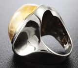 Серебряное кольцо с пейзажным кварцем и сапфирами Серебро 925