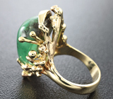 Золотое кольцо с уральским изумрудом 16,2 карат и бриллиантами Золото