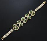 Серебряный браслет с зелеными апатитами Серебро 925